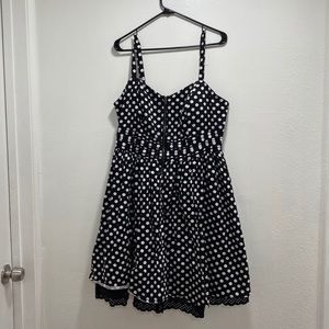 Vintage inspired Black and White Polka Dot Dress